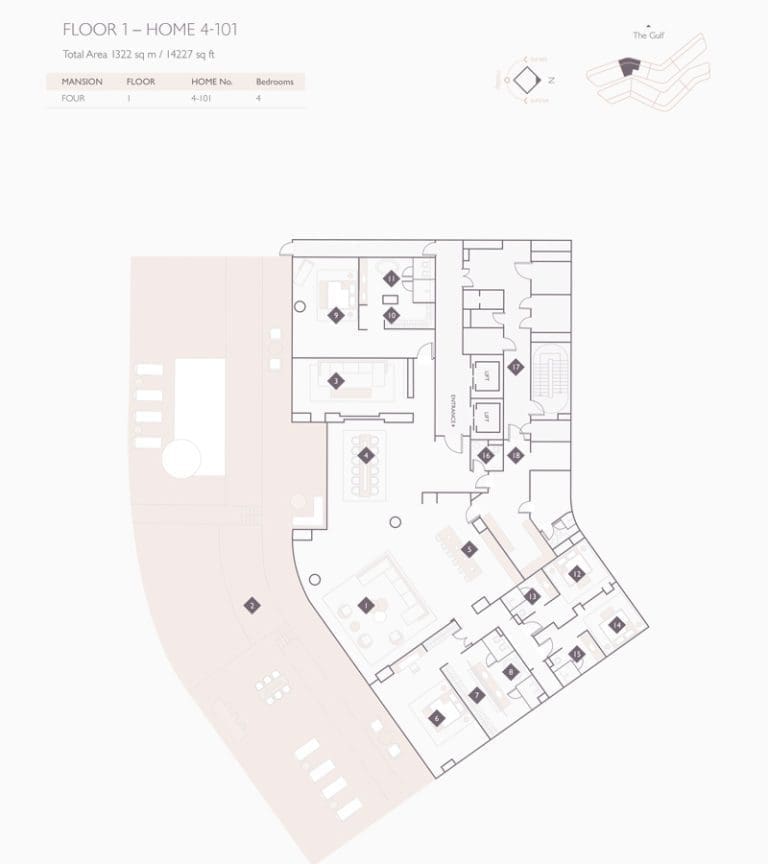 Alef Residences Mansions 4 – 101 Floor Plans