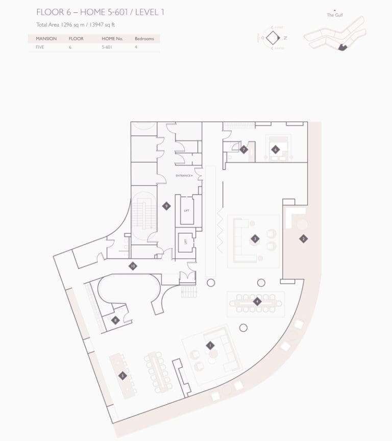 Alef Residences Mansions 5 – 601 Level 1 Floor Plans