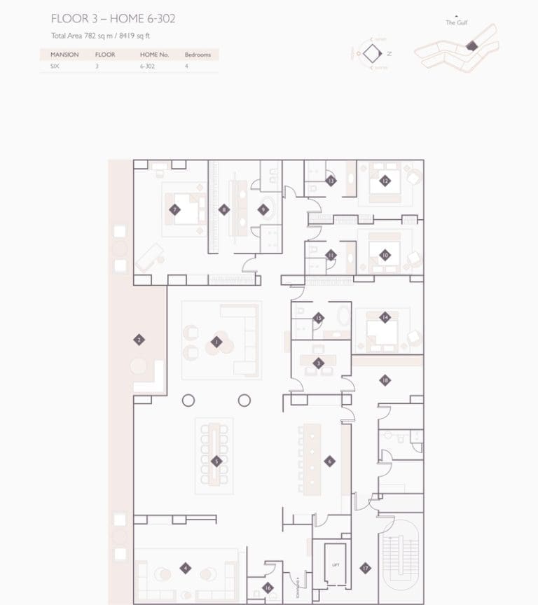 Alef Residences Mansions 6 – 302 Floor Plans