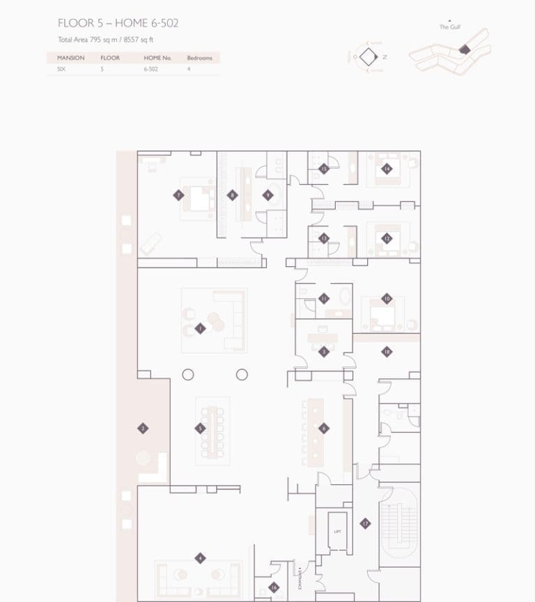 Alef Residences Mansions 6 – 502 Floor Plans