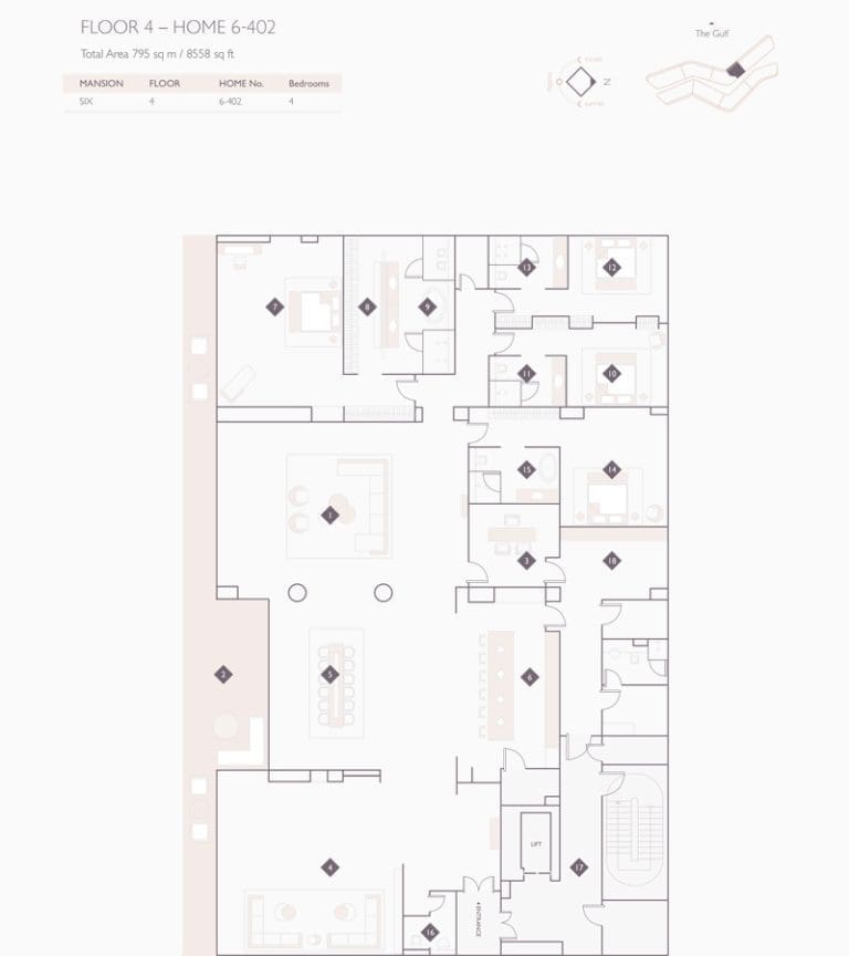 Alef Residences Mansions 6 – 402 Floor Plans