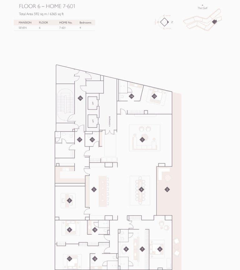 Alef Residences Mansions 7 – 601 Floor Plans