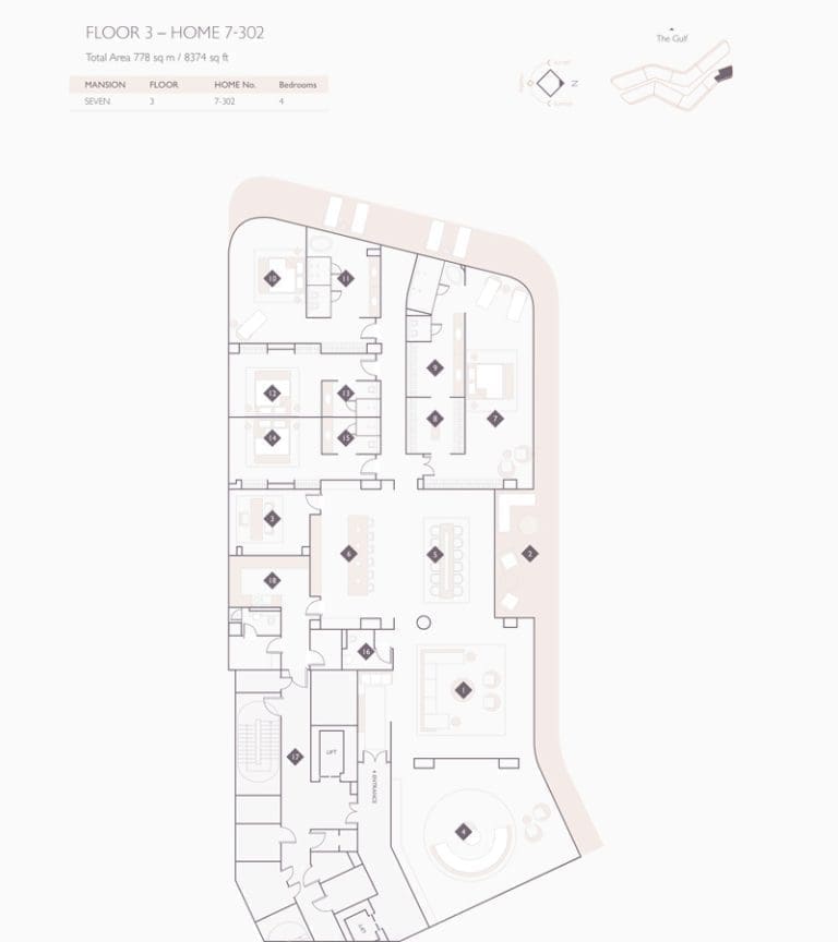 Alef Residences Mansions 7 – 302 Floor Plans