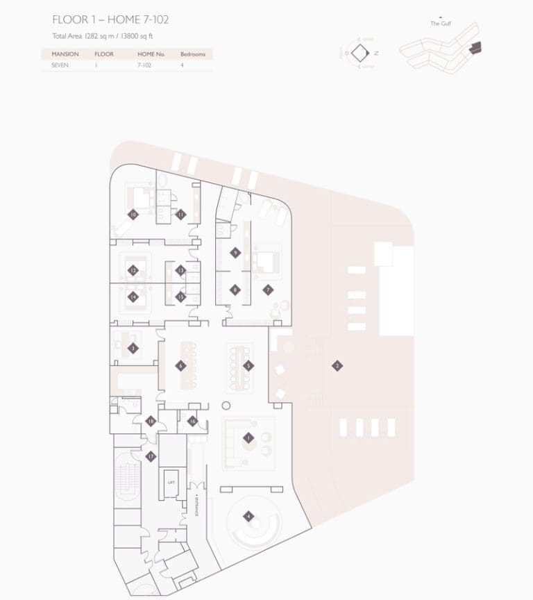 Alef Residences Mansions 7 – 102 Floor Plans