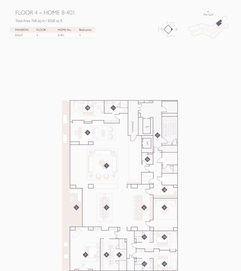 Alef Residences Mansions 8 – 401 Floor Plans