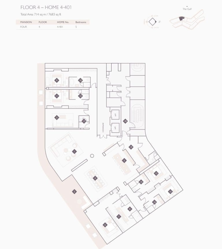 Alef Residences Mansions 4 – 401 Floor Plans