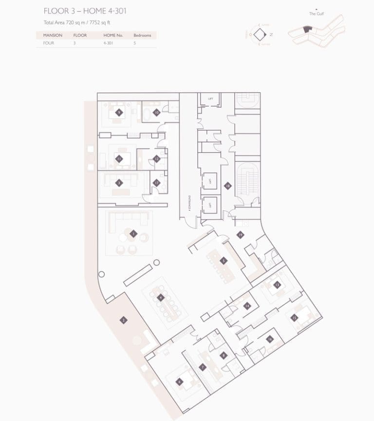 Alef Residences Mansions 4 – 301 Floor Plans