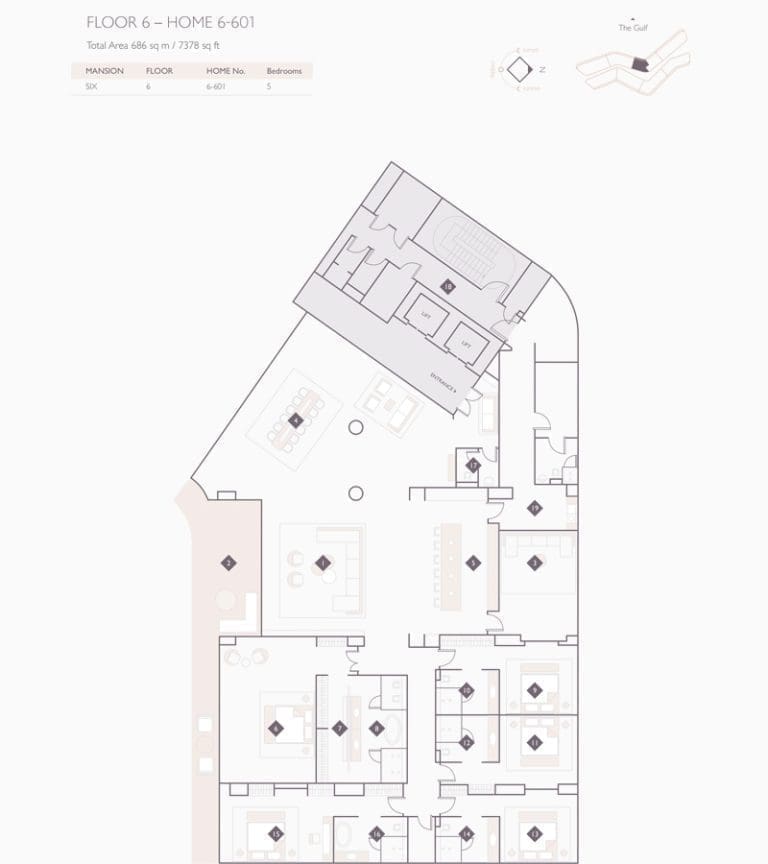 Alef Residences Mansions 6 – 601 Floor Plans