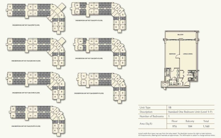 Anantara Standard 1 Bedroom Unit Type 1B Floor Plans