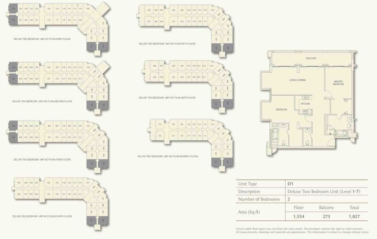 Anantara Deluxe 2 Bedroom Unit Type D1 Floor Plans