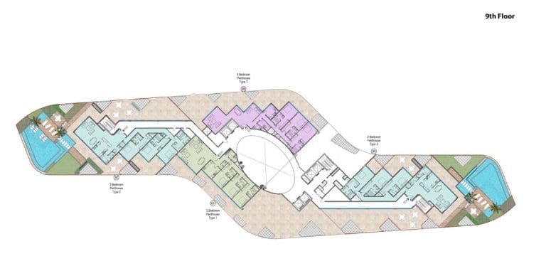 Mina Azizi 9th Floor Plans