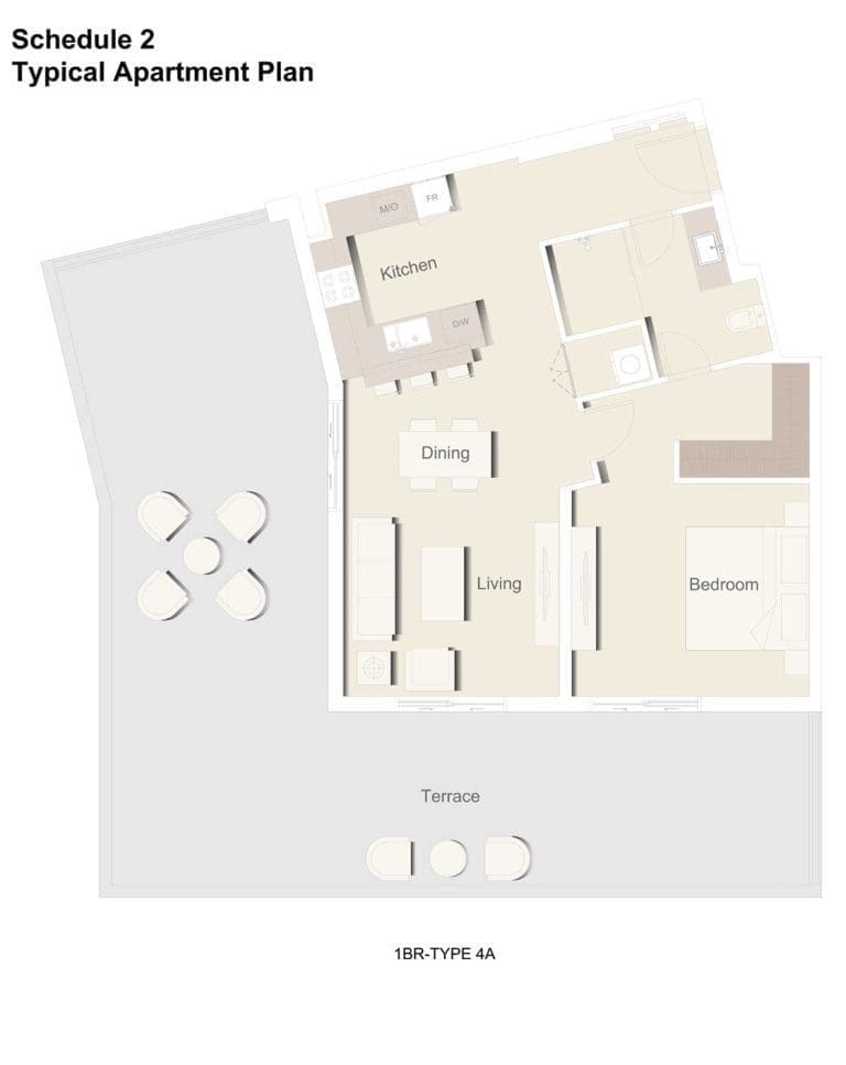Eaton Place 1 Bedroom Apartment Type 4A Floor Plans