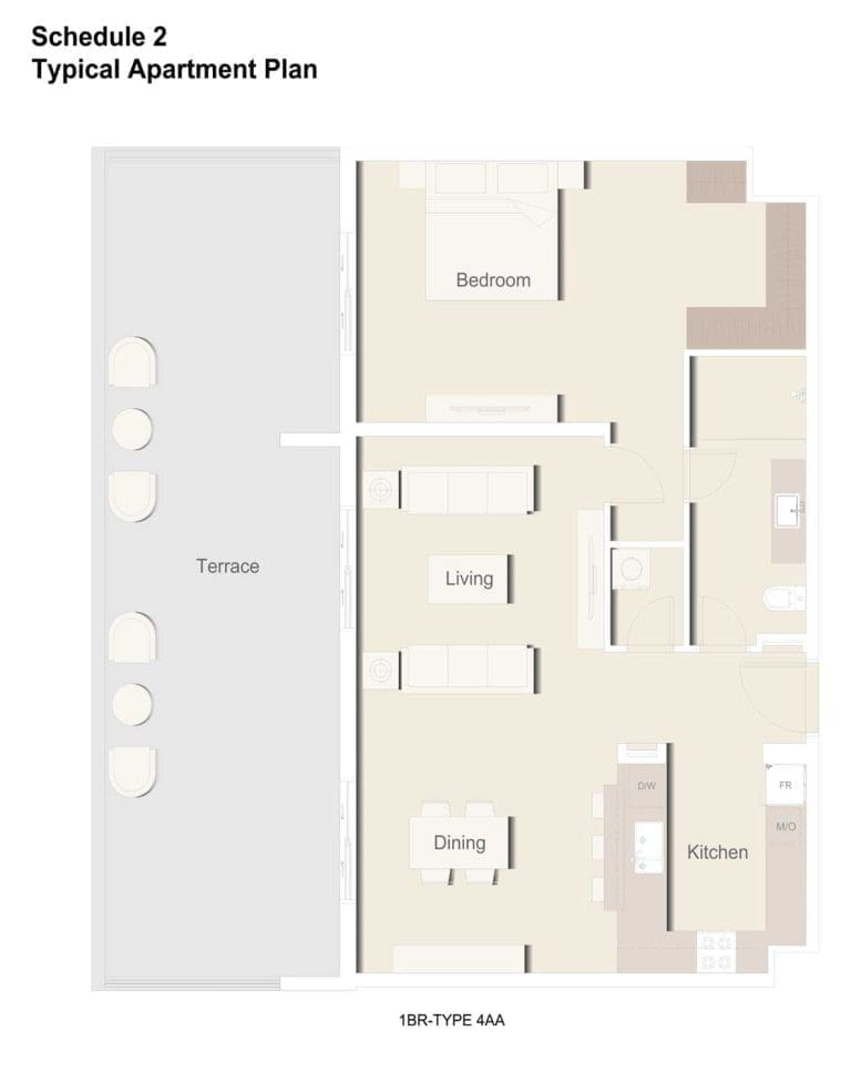 Eaton Place 1 Bedroom Apartment Type 4AA Floor Plans