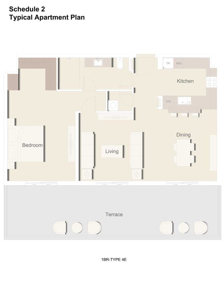 Eaton Place 1 Bedroom Apartment Type 4E Floor Plans