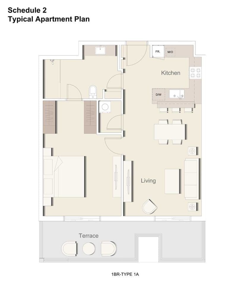 Eaton Place 1 Bedroom Apartment Type 1A Floor Plans