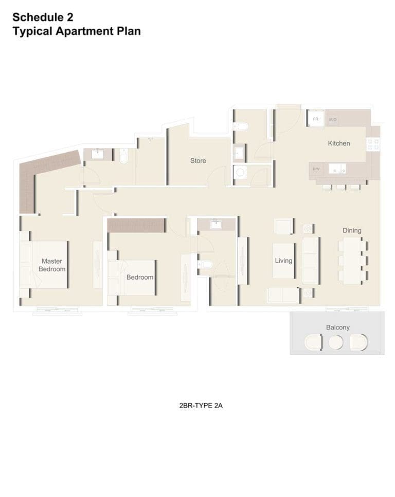 Eaton Place 2 Bedroom Apartment Type 2A Floor Plans