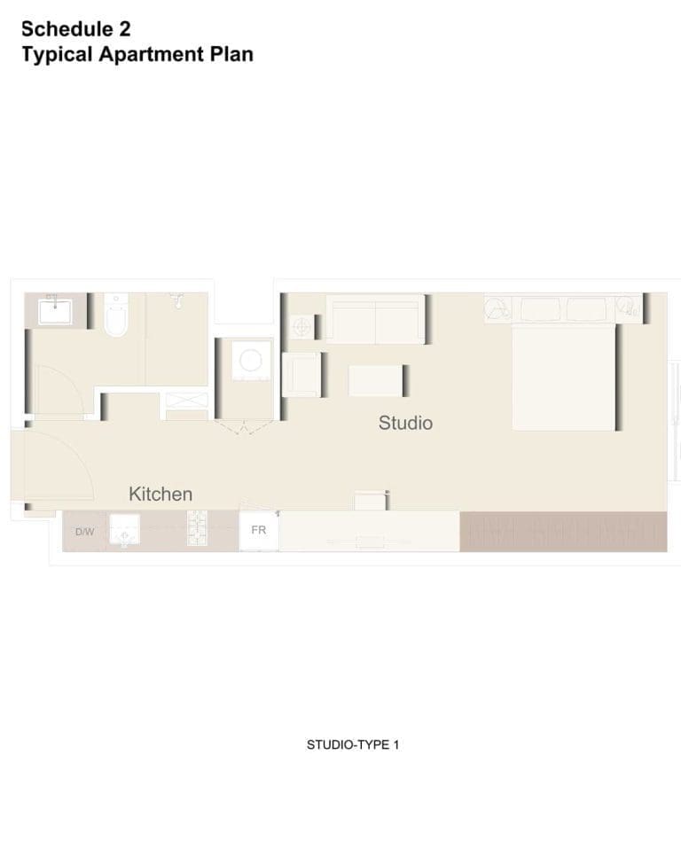 Eaton Place Studio Apartment Type 1 Floor Plans