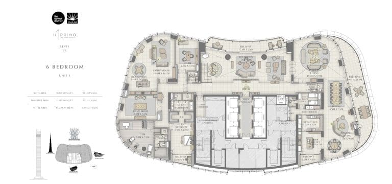 IL Primo 6 Bedroom Apartment Unit 1 Floor Plans
