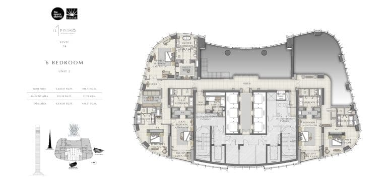 IL Primo 6 Bedroom Apartment Unit 2-1 Floor Plans