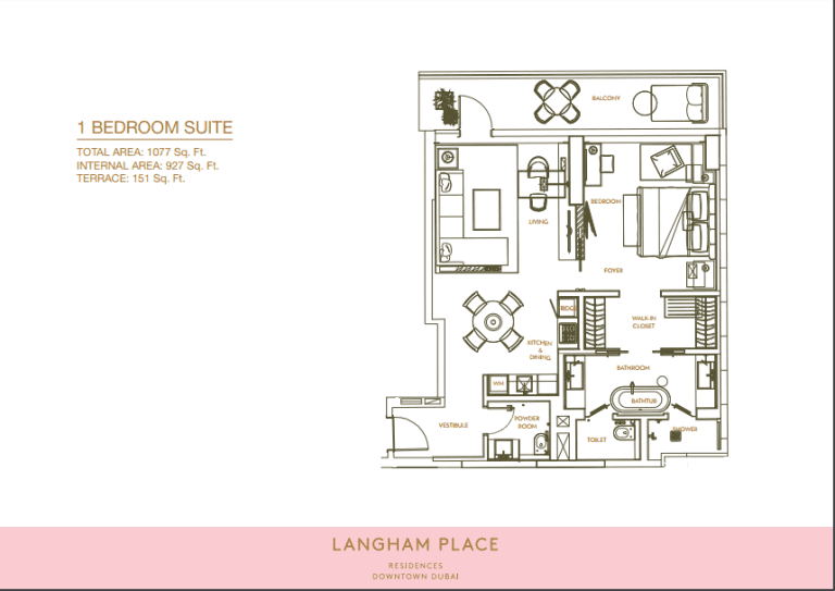Langham Place 1 Bedroom Suite Floor Plans
