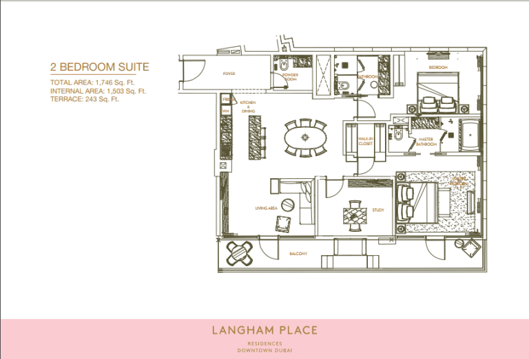 Langham Place 2 Bedroom Suite Floor Plans
