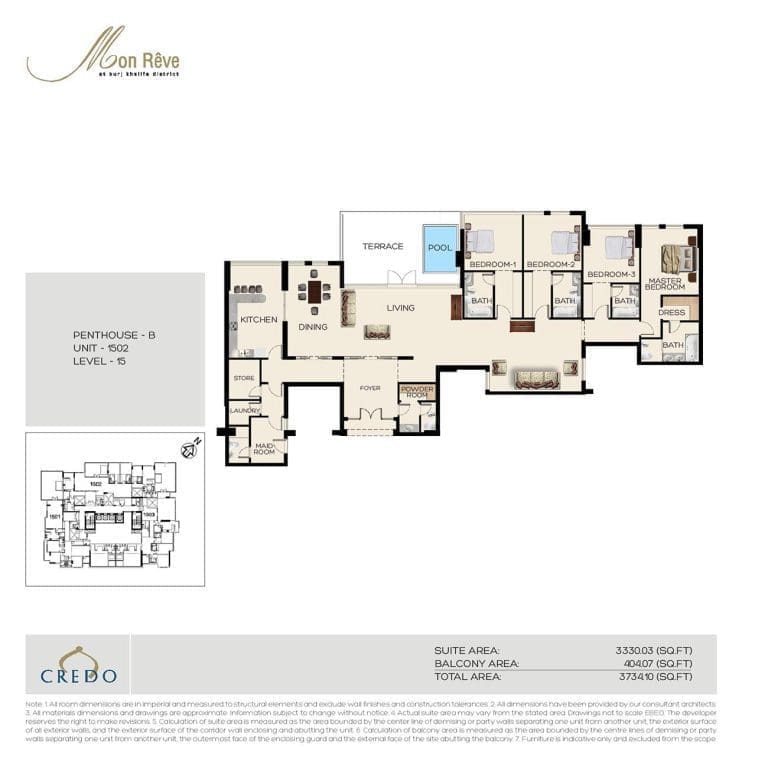 Mon Reve Penthouse B Floor Plans