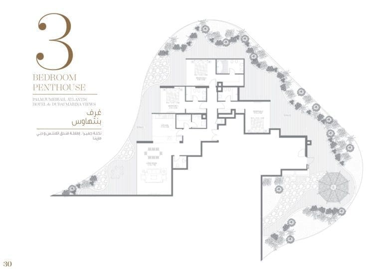 Azizi Royal Bay 3 Bedroom Penthouse Floor Plans