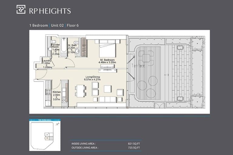 RP Heights 1 Bedroom Apartment Unit 02-1 Floor Plans