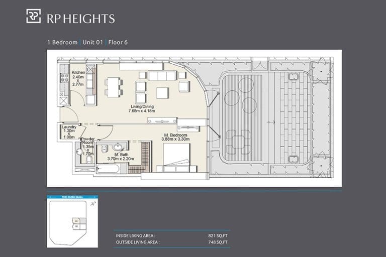 RP Heights 1 Bedroom Apartment Unit 01-1 Floor Plans