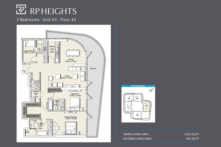 RP Heights 2 Bedroom Apartment Unit 4 Floor Plans