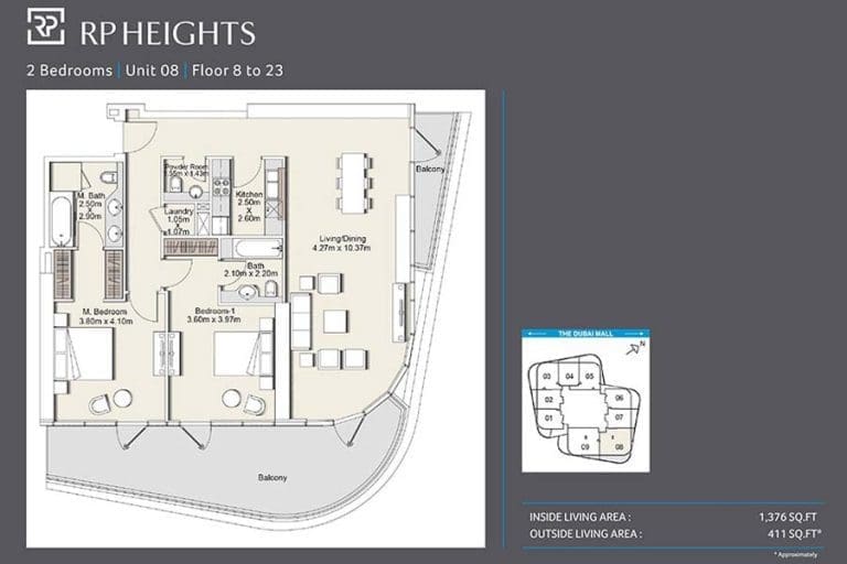 RP Heights 2 Bedroom Apartment Unit 8 Floor Plans