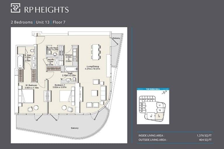 RP Heights 2 Bedroom Apartment Unit 13 Floor Plans