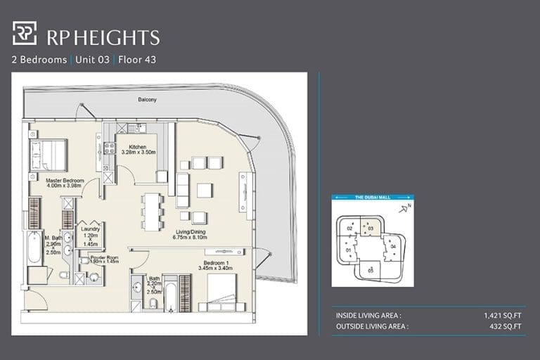 RP Heights 2 Bedroom Apartment Unit 3-1 Floor Plans