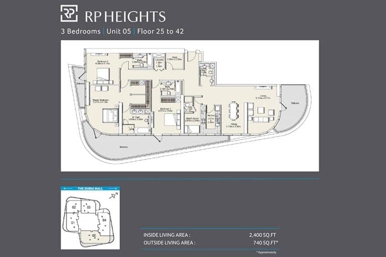 RP Heights 3 Bedroom Apartment Unit 5 Floor Plans