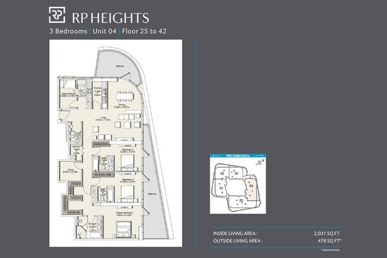 RP Heights 3 Bedroom Apartment Unit 4 Floor Plans