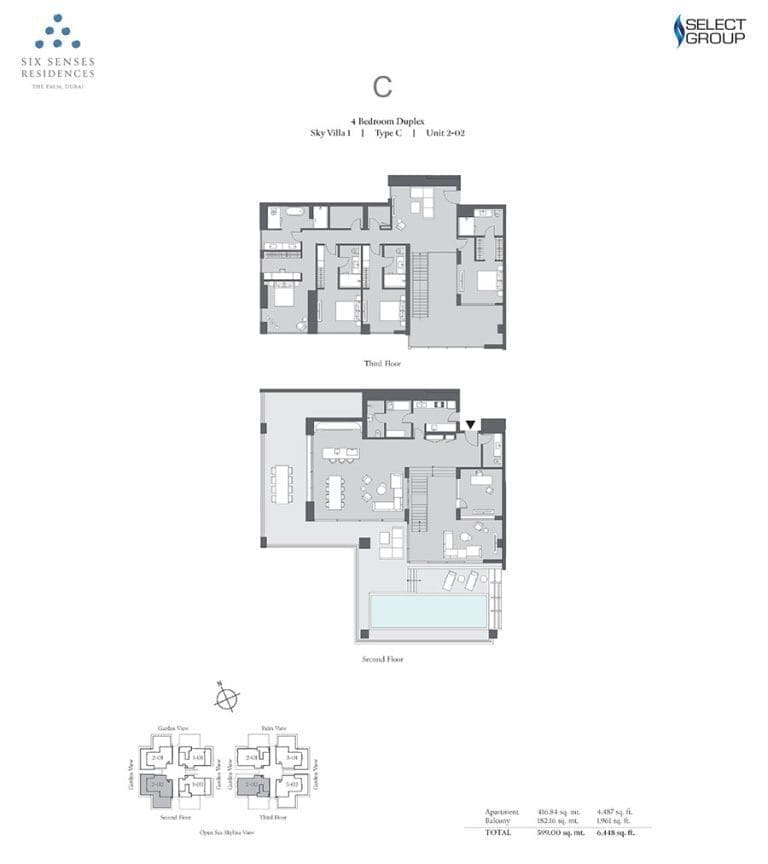 Six Senses Residences 4 Bedroom Duplex Unit 202 Floor Plans