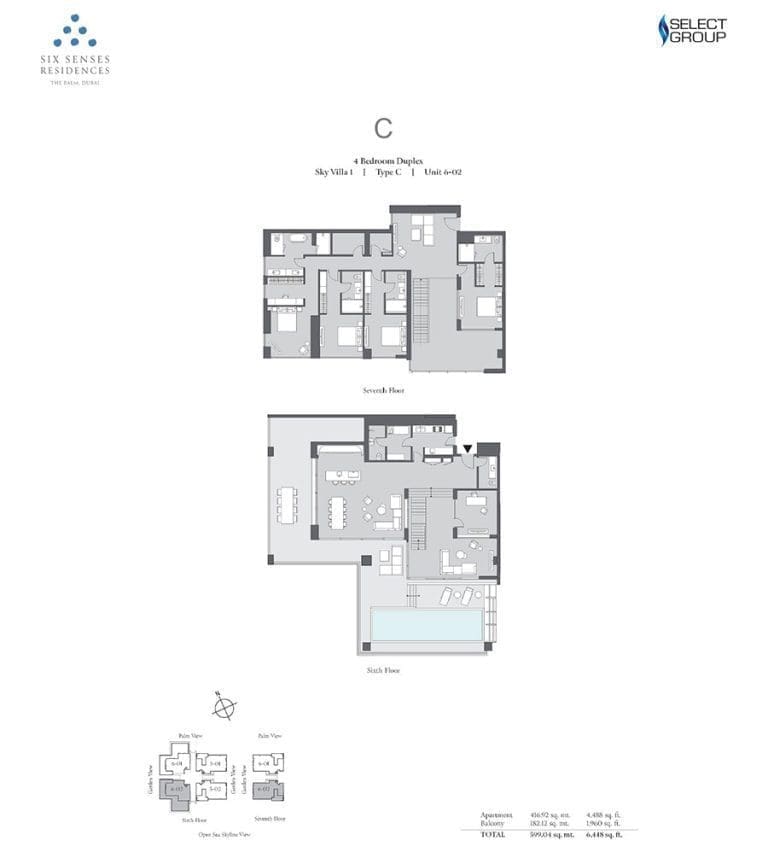 Six Senses Residences 4 Bedroom Duplex Unit 602 Floor Plans