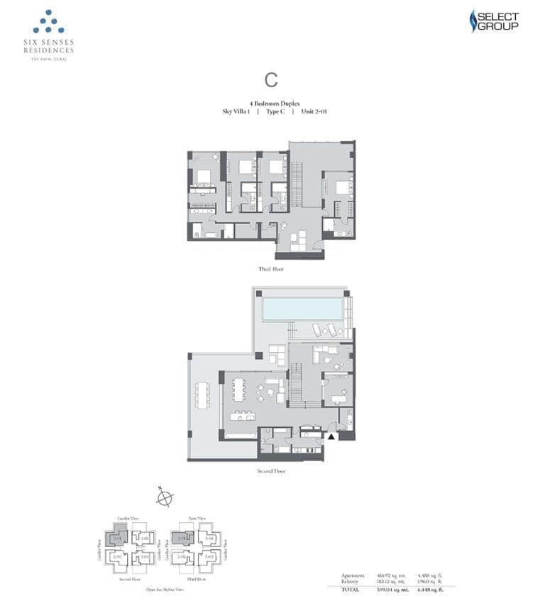 Six Senses Residences 4 Bedroom Duplex Unit 201 Floor Plans