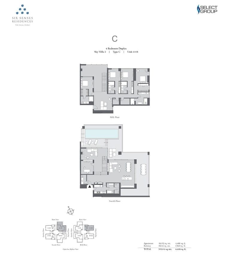 Six Senses Residences 4 Bedroom Duplex Unit 401 Floor Plans