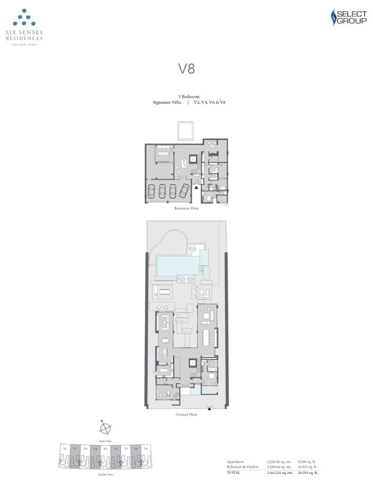 Six Senses Residences 5 Bedroom Signature Villa V8 Floor Plans