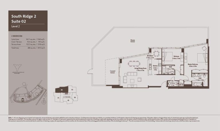 South Ridge 2 – 2 Bedroom Apartment Level 2 Floor Plans