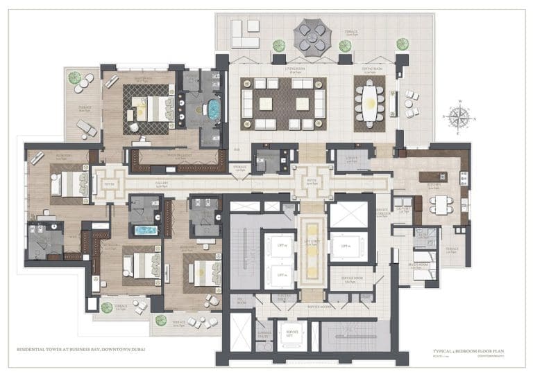 The 118 4 Bedroom Apartment 1 Floor Plans