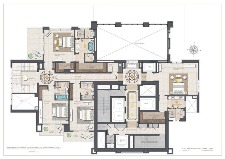 The 118 6 Bedroom Duplex Penthouse Upper Level Floor Plans