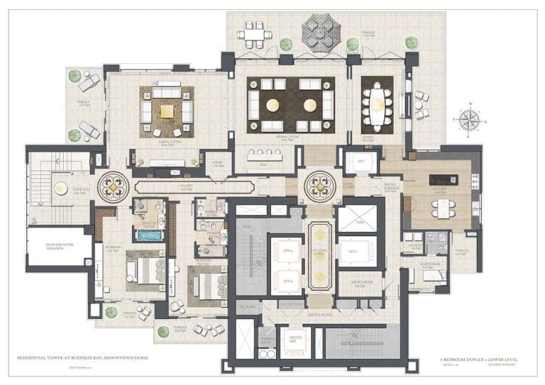 The 118 6 Bedroom Duplex Penthouse Lower Level Floor Plans