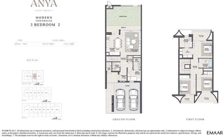 ANYA 3 Bedroom Modern Townhouse 2 Floor Plans