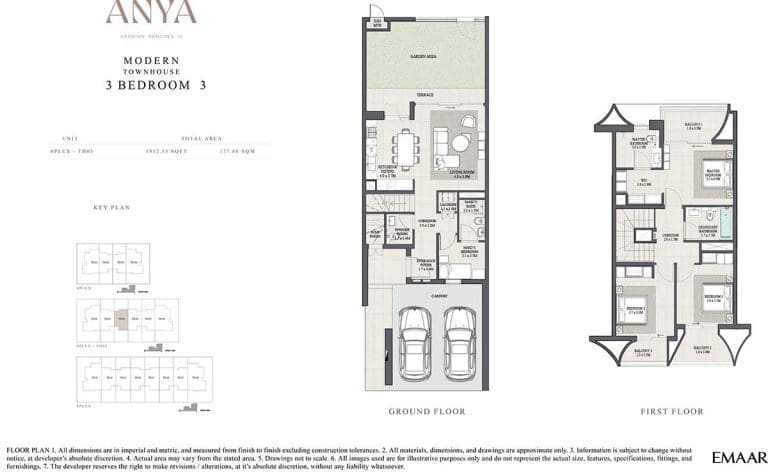 ANYA 3 Bedroom Modern Townhouse 3 Floor Plans