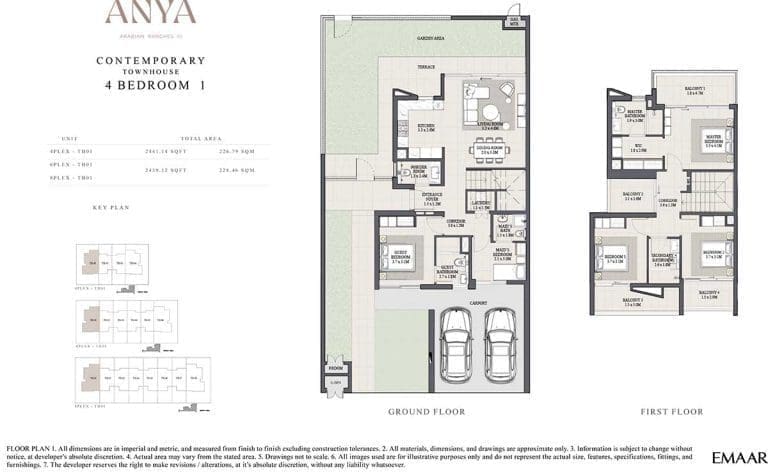 ANYA 4 Bedroom Contemporary Townhouse 1 Floor Plans