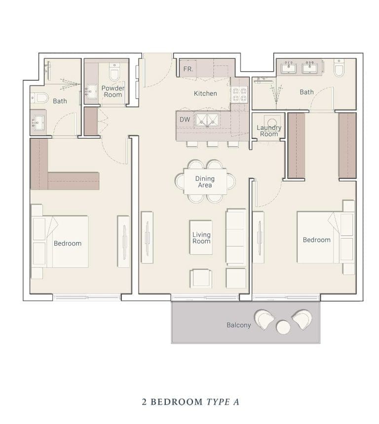 Belmont Residences 2 Bedroom Apartment Type A Floor Plans