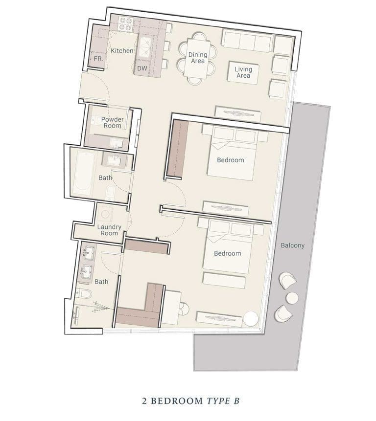 Belmont Residences 2 Bedroom Apartment Type B Floor Plans 2