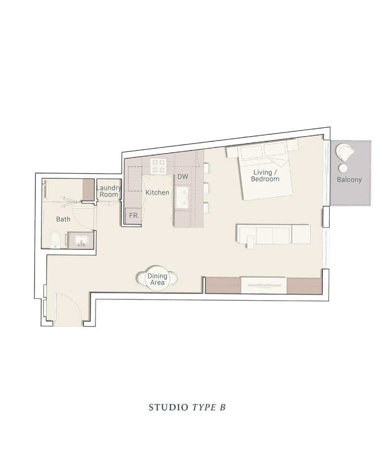 Belmont Residences Studio Type B Floor Plans